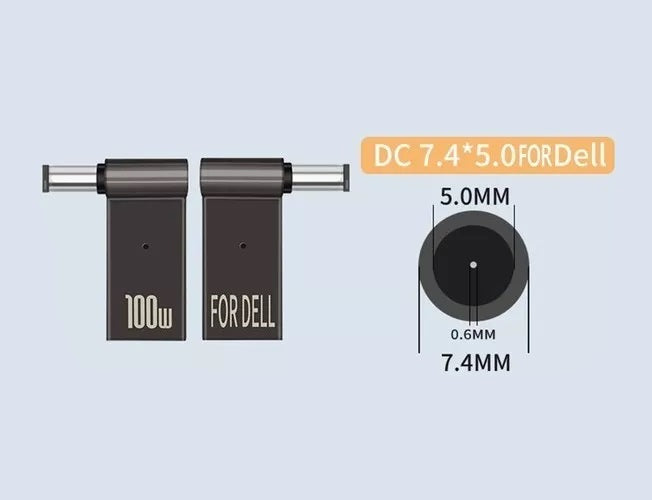 Adaptador de Carga para Laptop: USB-C Hembra a DC Macho de 100W