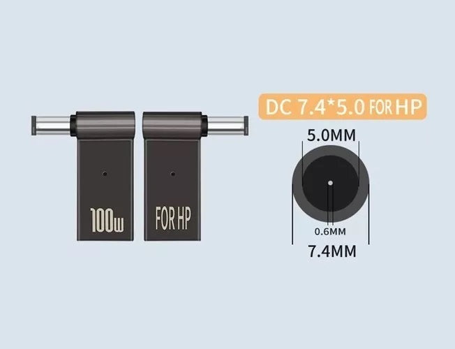 Adaptador de Carga para Laptop: USB-C Hembra a DC Macho de 100W