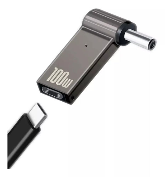 Adaptador de Carga para Laptop: USB-C Hembra a DC Macho de 100W