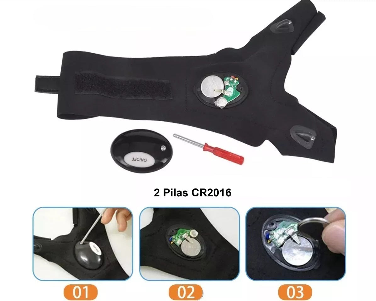 Guantes Linterna con Doble LED para Mano Derecha e Izquierda