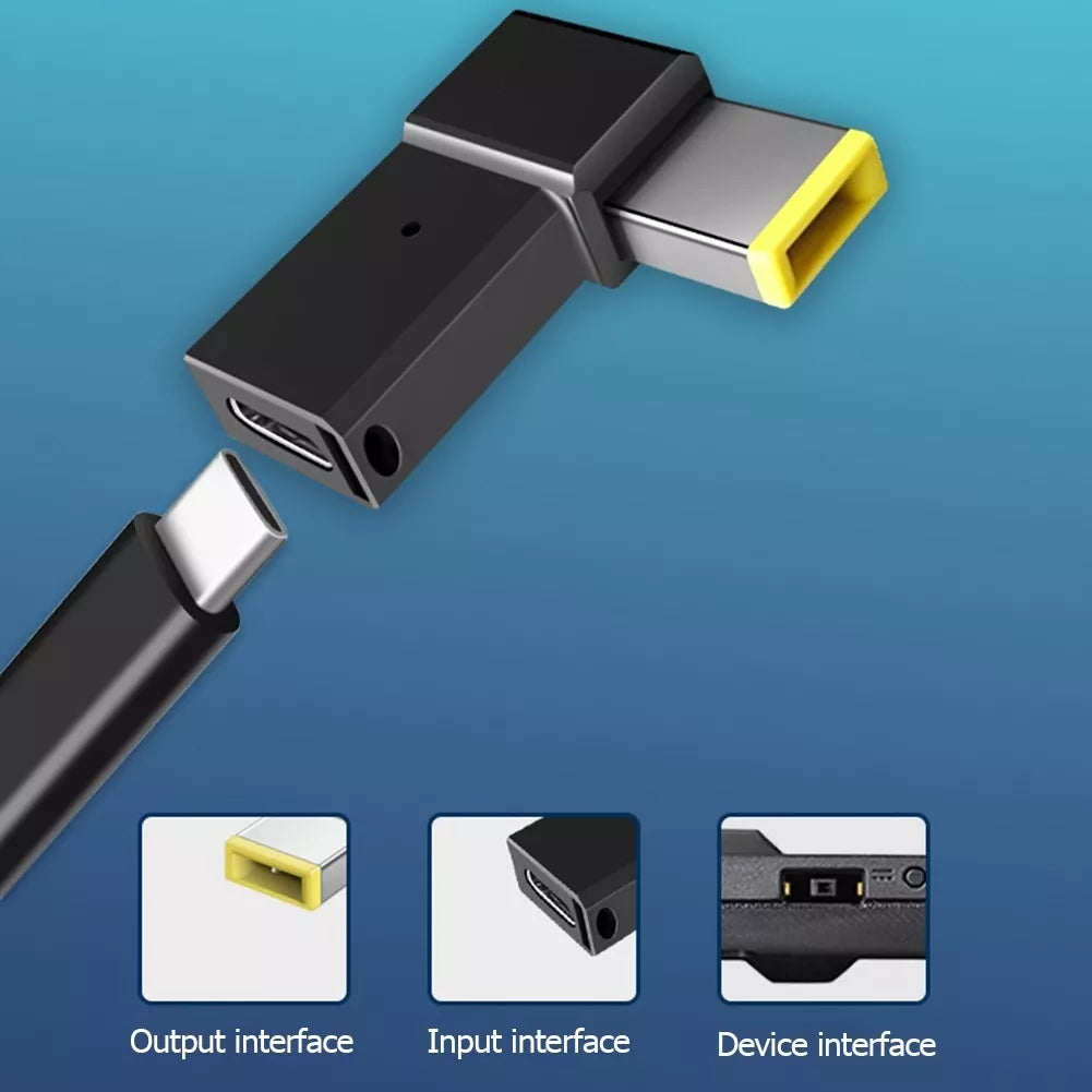 Adaptador de Carga para Laptop: USB-C Hembra a CC Macho 100W para Lenovo