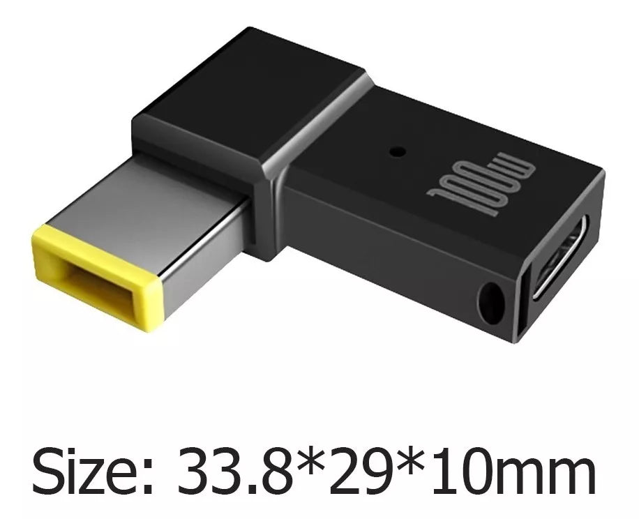 Adaptador de Carga para Laptop: USB-C Hembra a CC Macho 100W para Lenovo