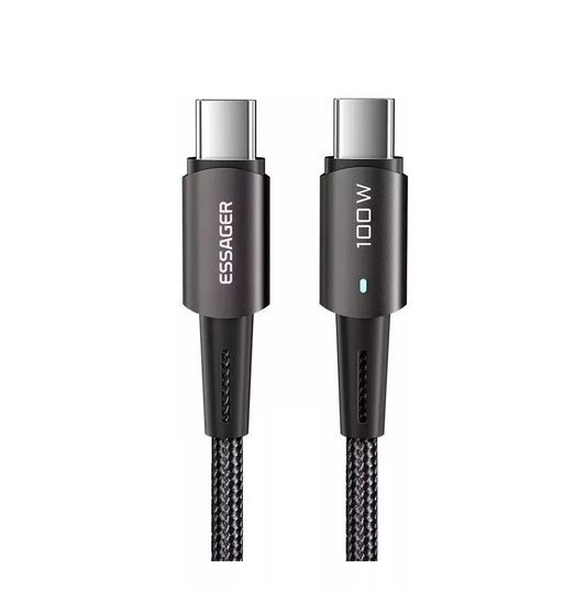 Cable USB-C a USB-C de 2 Metros, 100W, Carga Rápida para Celulares y Laptops