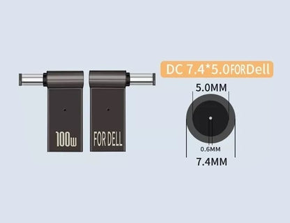 Adaptador de Carga para Laptop: USB-C Hembra a DC Macho de 100W