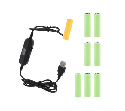 Eliminador de Baterías AA USB: Convierte 5V a 1.5V-12V Ajustable hasta 8 Baterías