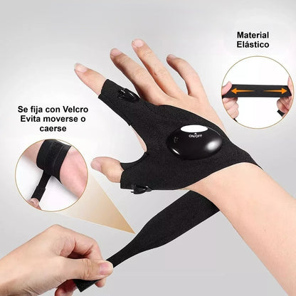 Guantes Linterna con Doble LED para Mano Derecha e Izquierda